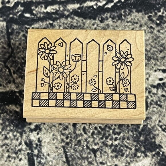 Great Impressions Fence G134 Wood Mounted Rubber Stamp - Picture 1 of 6